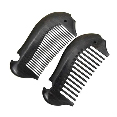 Comb Ebony Solid Wood Small Mini Coarse Teeth Fine Teeth Double Teeth Scalp Care Massage Comb Sculpture Portable Anti-Static Natural Wooden Natural Material Elegant Luxury Dark Brown Present Gift Present Hair Beauty Health Daily Necessities Everyday Use Unisex