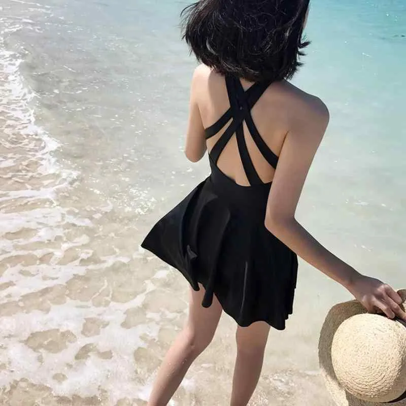 水着 レディース 大きいサイズ ビッグサイズ セパレート ボックスショーツ 韓国風 温泉 プール 海 リゾート シンプル セクシー ストラップ パッド付き 黒 体型カバー