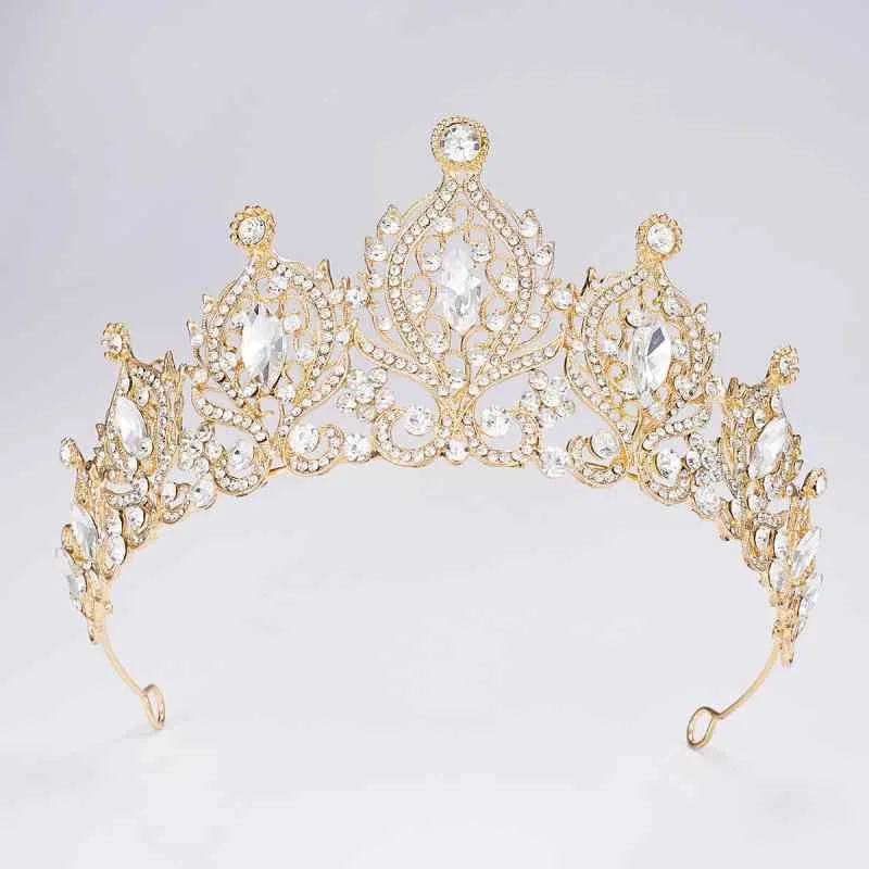 ヘアアクセサリー レディース ウェディング ティアラ 花嫁 クラウン 高級感 カラフル ラインストーン ヘッドバンド バロック 合金 電気メッキ加工 ゴールド シルバー ブラック 春