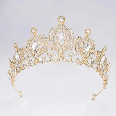 ヘアアクセサリー レディース ウェディング ティアラ 花嫁 クラウン 高級感 カラフル ラインストーン ヘッドバンド バロック 合金 電気メッキ加工 ゴールド シルバー ブラック 春