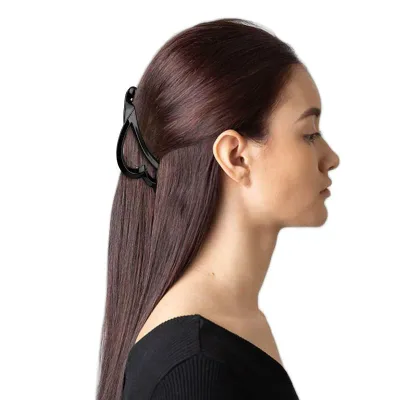 ヘアクリップ レディース ハート型 バナナクリップ ポニーテール アップスタイル 法式 エレガント ファッション 通勤 OL 透明 茶 琥珀 黒 シャンパン 空洞デザイン かわいい 普段使い