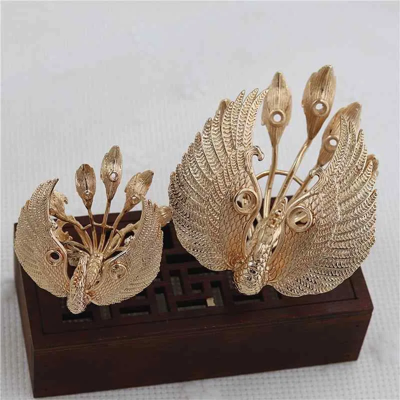 Hair accessories for women, phoenix, 3D, copper, hanging, old-fashioned hairpin, material, DIY, electroplating, gold, silver, summer, cute, everyday use