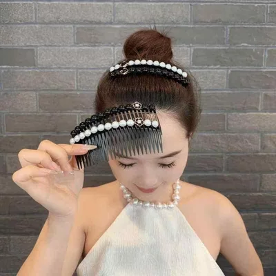 ヘアアクセサリー メンズ レディース パール 水晶 櫛 ヘアクリップ ヘアピン スタイリング 細髪 アレンジ 後頭部 ファッション OL レジン 手作り ジオメトリック スクエア フラワー 黒 白 夏