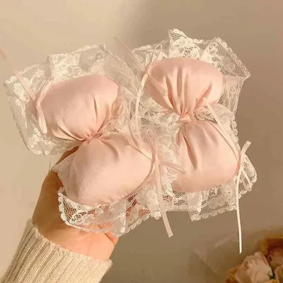 Hair Clip Ladies Lace Ribbon Pink Hair Clip Bangs Clip Hairpin Hair Ornament Girly Feminine Hair Accessory Ri
