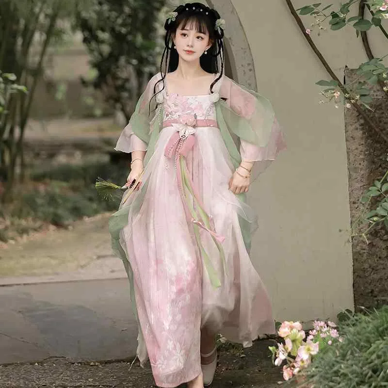 ワンピース レディース チャイナドレス風 漢服 中華風 改良漢元素 レトロ 春秋 日常使い 刺繍 Aライン ロング丈 TR素材 長袖