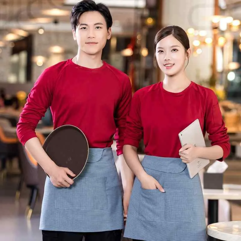 Tシャツ レディース メンズ 秋冬 長袖 ワークウェア 飲食店 サービス 接客 カフェ 居酒屋 レストラン スタッフ ユニフォーム カットソー トップス 吸湿速乾 丸首 カジュアル 無地 大きいサイズ