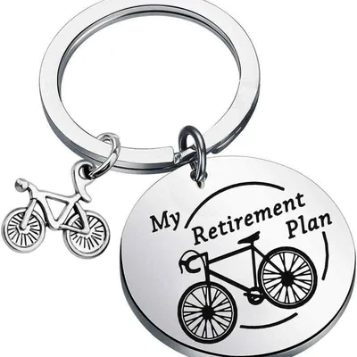 キーホルダー メンズ レディース ステンレス 自転車 サイクリング キーリング 退職記念 自転車愛好家 シンプル おしゃれ