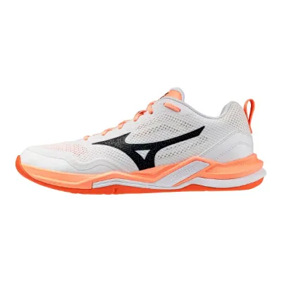 ミズノ MIZUNO ハンドボールシューズ ウエーブステルスプロ X1GA268080 ホワイト×コーラル インシューズ 体育館用 26aw