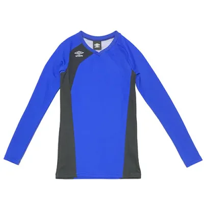 アンブロ UMBRO ジュニア EX-DRY L/Sプラクティスシャツ ブルー サッカー フットサル 長袖プラクティスシャツ UBA9645J BLU