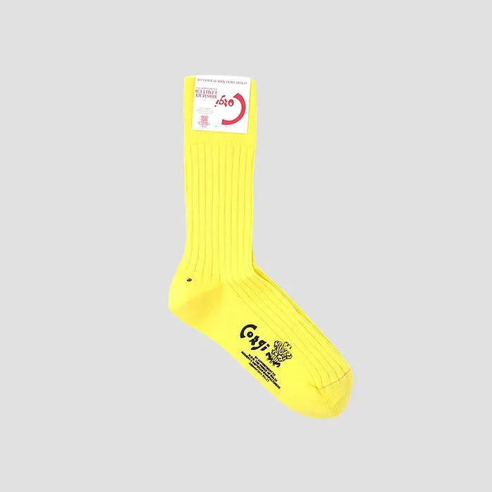 corgi(コーギ)【WOMENS】FINE GAUGE COTTON PLAIN SOCKS YELLOW