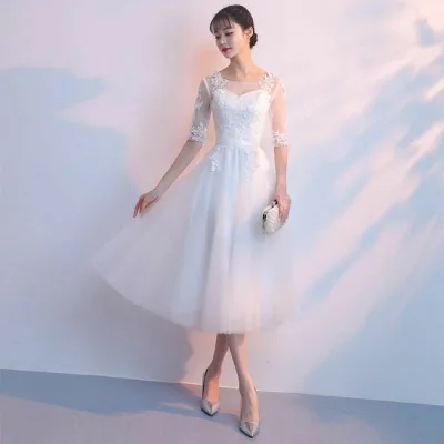 ウエディングドレス ウェディングドレス ミモレ丈ドレス ブライダルドレス ウェディングドレス wedding dress 花嫁 二次会ドレス 結婚式 前撮り 上品 披露宴 ウェディングフォト 着丈オーダー可 前撮り 海外挙式 エレガント クラシック 上品 シンプル セミオーダー