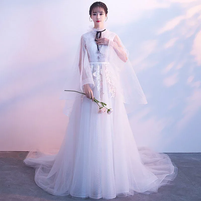ウエディングドレス ウェディングドレス 長袖 花嫁 ロングドレス 結婚式 白 オフホワイト ワンピース 二次会ドレス ウェディングフォト Aラインドレス プレ花嫁 フォーマルドレス ブライダル 前撮り 海外挙式 エレガント クラシック 上品 清楚 ナチュラル セミオーダー可能