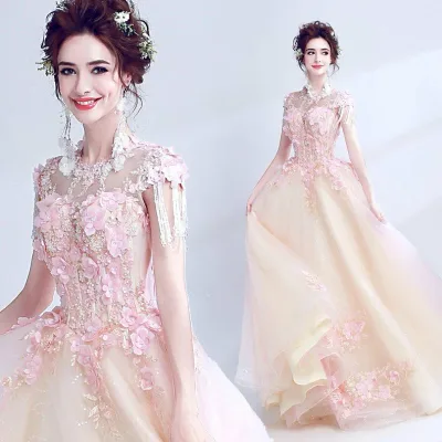 Wedding dress, color dress, cheap piano recital dress, wedding, wedding dress, bride long dress, after-party dress, party dress, concert, stage costume, recital dress, formal evening dress, reception, concert, before photo, after photo