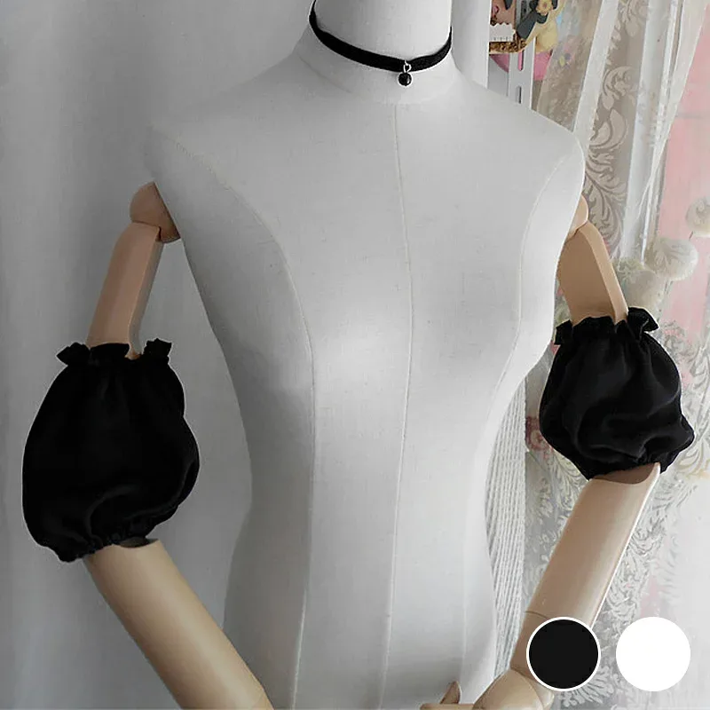 ドレスアレンジ つけ袖 付け袖 ロリータ パフスリーブ サテン カラードレス パーティドレス ウェディングドレスアレンジ ガール ゴシックロリータ 可愛い 花嫁 結婚式 ブライダル 二次会 披露宴 発表会 演奏会 フォーマル お呼ばれ お色直し 前撮り 後撮り ブラック ホワイト