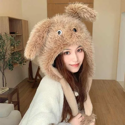 帽子 レディース 冬用 犬 耳あて付き あったか 防寒 かわいい 小顔効果