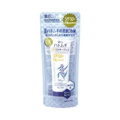 熊野油脂株式会社麗白 ハトムギ UVミルキージェル SPF50+ PA++++ チューブタイプ 80g 送料無料
