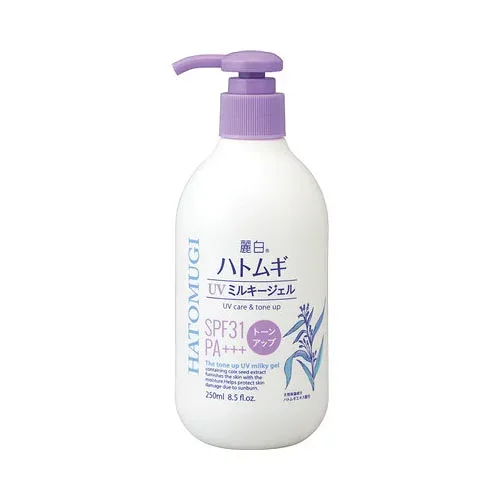 熊野油脂株式会社麗白 ハトムギ トーンアップUVミルキージェル SPF31 PA+++ ポンプタイプ 250ML 送料無料