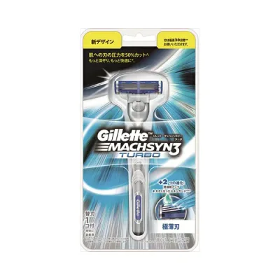 P&Gジャパン ジレット マッハシンスリーターボ ホルダー 本体+替刃1個付【3個までメール便、他商品と同梱不可】 カミソリ 男性用