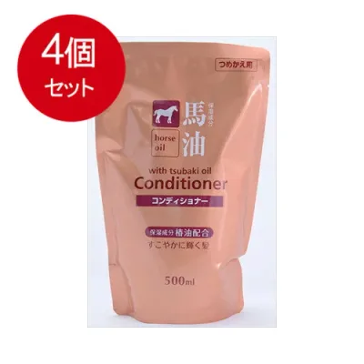 4個まとめ買い コスメステーション TKコーポレーション 馬油コンディショナー 椿油配合 詰替え用 500mL送料無料 ×4個セット