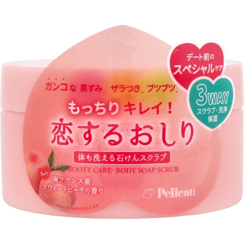 【エントリーでポイント5倍】 恋するおしり 体も洗える石けんスクラブ スウィートピーチの香り 180g