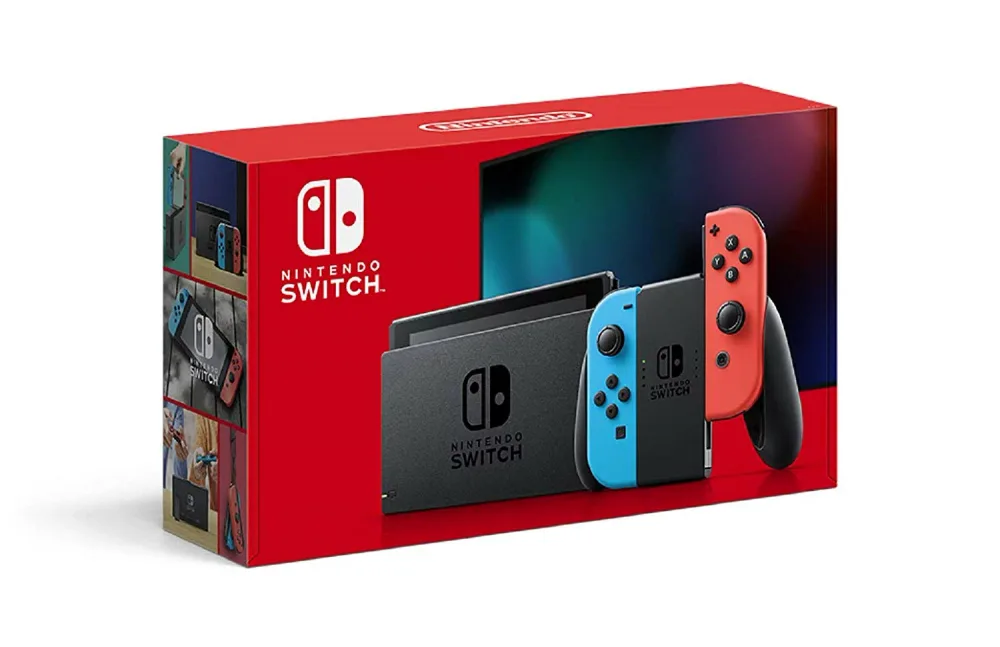 訳アリ品 Nintendo Switch ニンテンドースイッチ 本体 Joy-Con (L) ネオンブルー/ (R) ネオンレッド 2019年8月発売モデル(バッテリー強化版) 任天堂 ゲーム機 お祝い ギフト 家族 ファミリー R-LOGI