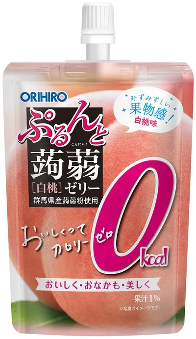 ORIHIRO(オリヒロ) ぷるんと蒟蒻ゼリー カロリーゼロ 白桃 130g×8個 送料無料