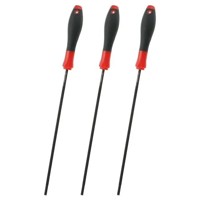 3pcs Chainsaw Chain Grinding File 5/32" (4 mm) Round Chainsaw Sharpener File with Plastic Handle Black Steel Chainsaw File