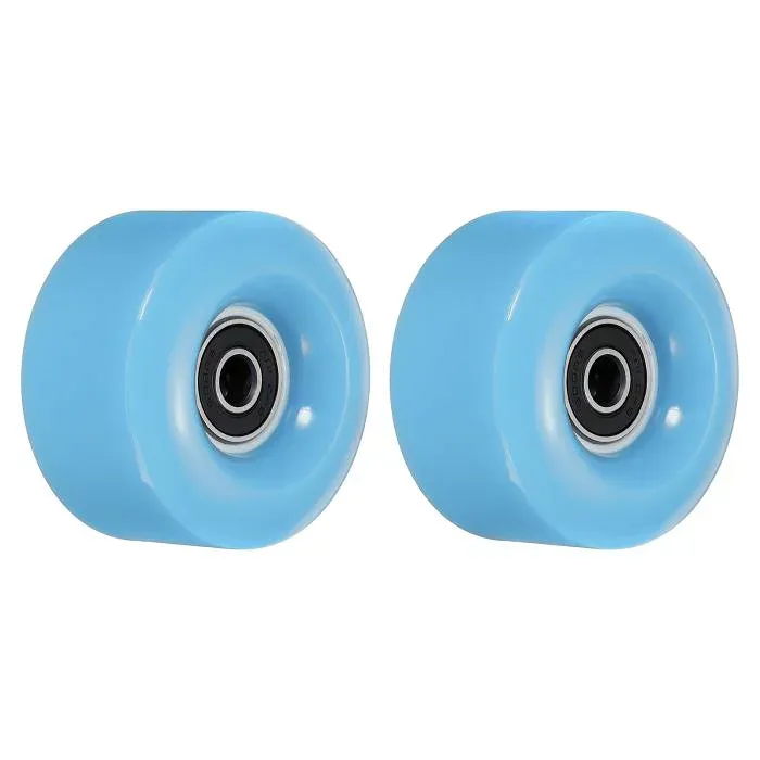 PATIKIL 32 x 58mm ローラースケート車輪 ベアリング付き 2個 82A クワッドスケートの交換 複列スケート用 屋内屋外スケートボード用 ライトブルー
