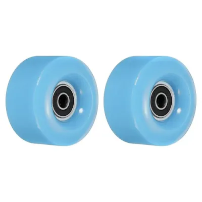 PATIKIL 32 x 58mm ローラースケート車輪 ベアリング付き 2個 82A クワッドスケートの交換 複列スケート用 屋内屋外スケートボード用 ライトブルー
