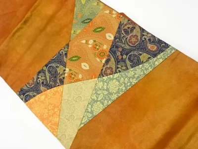 引箔切り嵌め花唐草模様織出し名古屋帯【リサイクル】【中古】【着】 宗sou(prc)
