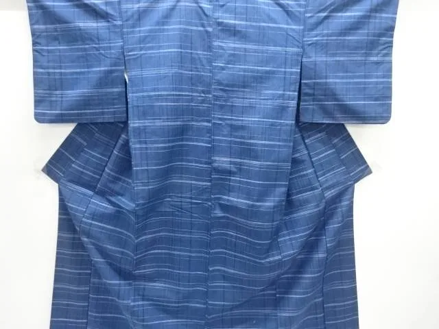 格子織出し手織り紬着物【中古】【着】【紬・お召し】 宗sou