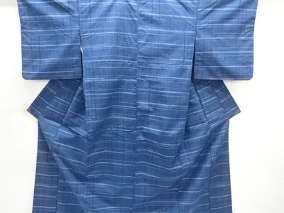 格子織出し手織り紬着物【中古】【着】【紬・お召し】 宗sou