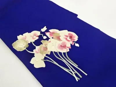塩瀬金彩手描き花模様名古屋帯【中古】【着】【名古屋帯】 宗sou
