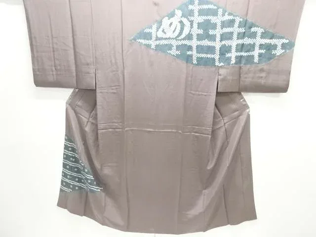 絞り文字模様男物長襦袢【アンティーク】【中古】【着】【図変り】 宗sou
