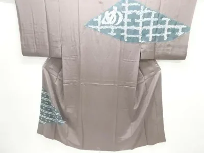 絞り文字模様男物長襦袢【アンティーク】【中古】【着】【図変り】 宗sou