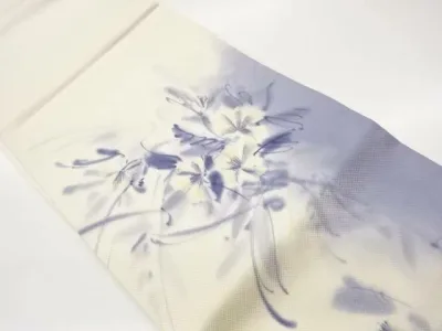 作家物 手描き花葉模様名古屋帯【中古】【着】【名古屋帯】 宗sou