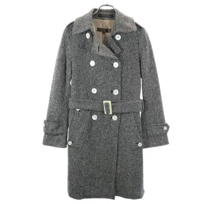 マッキントッシュ ウール100% トレンチコート 32 黒×白 Mackintosh レディース 【中古】 【221216】