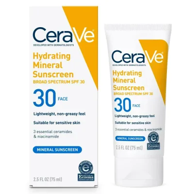 セラヴィ ハイドレーティング ミネラルサンスクリーン SPF30 75ml CeraVe Hydrating Mineral Sunscreen SPF 30 2.5 oz 【お取り寄せ商品】