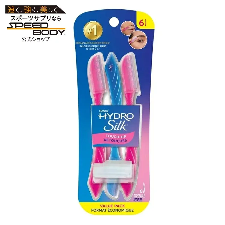 シック ハイドロシルク タッチアップ ダーマプレーニング フェイス用カミソリ 精密カバー付き 6本 Schick Hydro Silk Touch-Up Dermaplaning Tool with Precision Cover, 6 Count 【お取り寄せ商品】