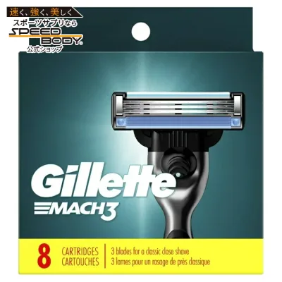 ジレット マッハ3 替刃 男性用手動カミソリ替刃 8個 Gillette Mach3 Razor Blade Refill ,Manual Razor Men , 8 count 【お取り寄せ商品】