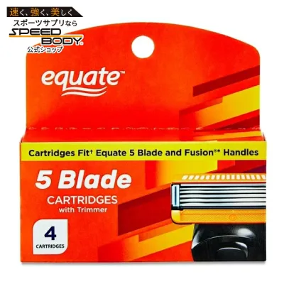エクエート メンズ 5枚刃 替刃 4個入 Equate Men's 5 Blade Refills, 4 Count. Cartridges Fit 【お取り寄せ商品】