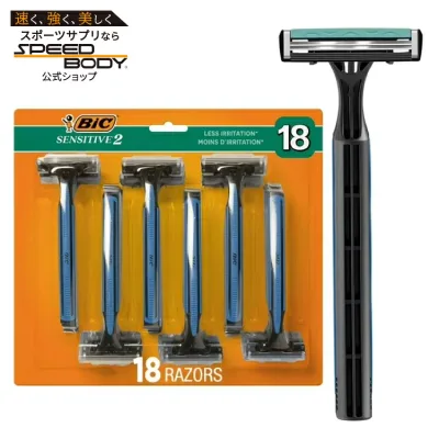 ビック センシティブ2 メンズ使い捨てカミソリ 2枚刃 18本 BIC Sensitive 2 Disposable Razors for Men With 2 Blades, 18 Pack 【お取り寄せ商品】