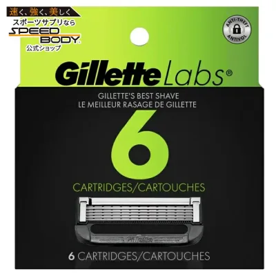 ジレット ラボ メンズカミソリ替刃 角質ケアバー付き 6個セット Gillette Labs Men's Razor Blade Refills with Exfoliating Bar, 6 Refills 【お取り寄せ商品】