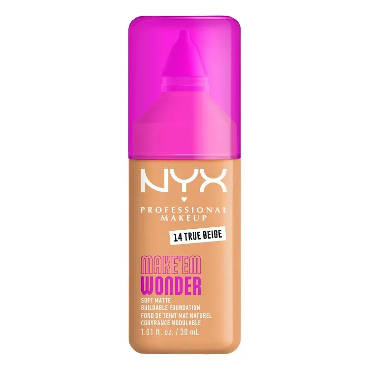 ニックス プロフェッショナル メイクアップ メイクエムワンダー 24H ソフトマット ファンデーション トゥルーベージュ 約25mL NYX Professional Makeup Make 'EM Wonder TRUE BEIGE, 0.84 fl oz 【お取り寄せ商品】