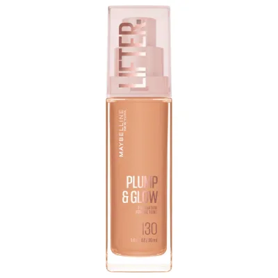 メイベリン リフター プランプ&グロウ ファンデーション ヒアルロン酸配合 130 クール Maybelline Lifter Plump & Glow Foundation, Hyaluronic Acid, 130 Cool 【お取り寄せ商品】