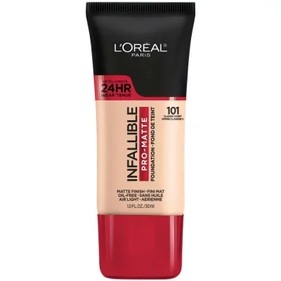ロレアル パリ インファリブル プロマット リキッドファンデーション 101 クラシックアイボリー 約30mL L'Oreal Paris Infallible Pro-Matte Liquid Foundation Makeup, 101 Classic Ivory, 1 fl oz 【お取り寄せ商品】