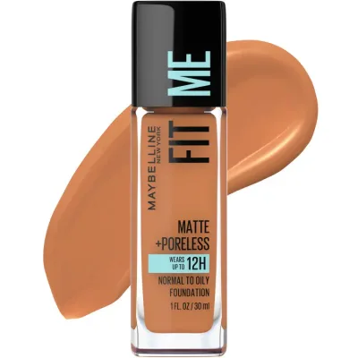 メイベリン フィットミー マット+ポアレス リキッドファンデーション 338 スパイシーブラウン 約30mL Maybelline Fit Me Matte + Poreless Liquid Foundation Makeup, 338 Spicy Brown, 1 fl oz 【お取り寄せ商品】