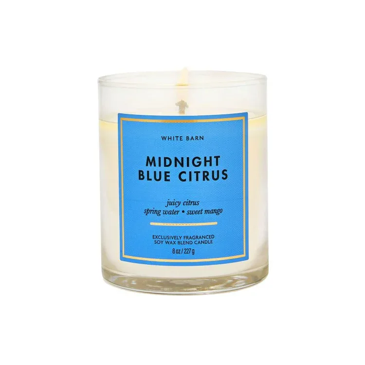 バスアンドボディワークス ミッドナイトブルーシトラス シングルウィックキャンドル 227g Bath & Body Works Midnight Blue Citrus Single Wick Candle 8 oz / 227 g 【お取り寄せ商品】