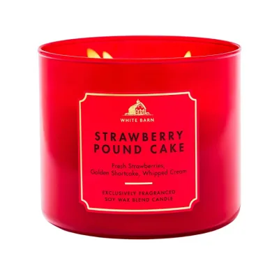 バスアンドボディワークス ストロベリーパウンドケーキ 3芯キャンドル 411g Bath & Body Works Strawberry Pound Cake3-Wick Candle 14.5 oz / 411 g 【お取り寄せ商品】