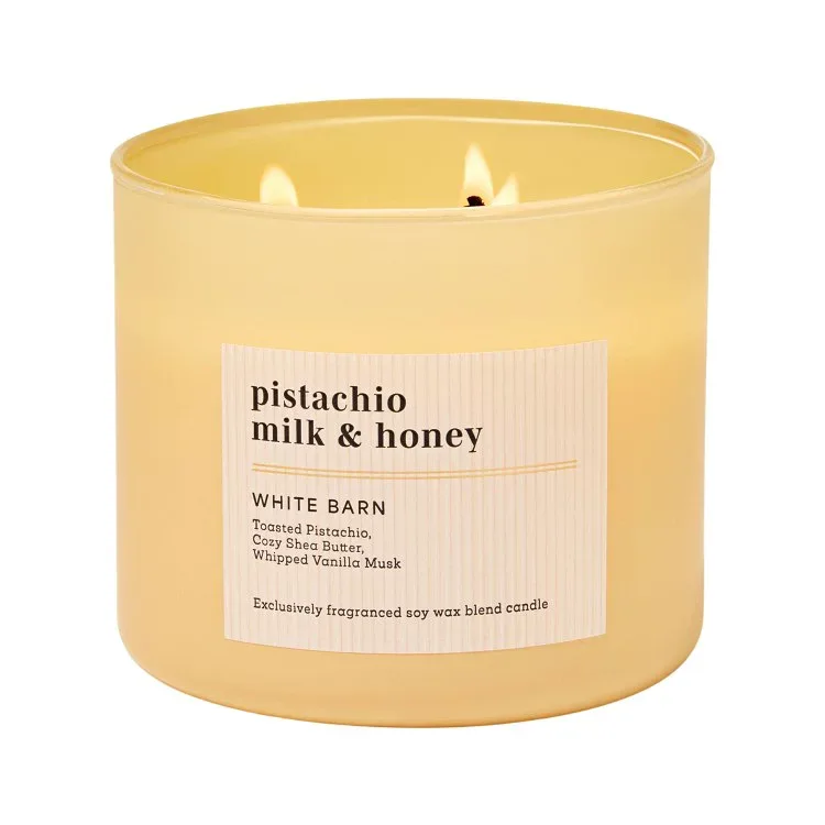 バスアンドボディワークス ピスタチオミルク&ハニー 3芯キャンドル 411g Bath & Body Works Pistachio Milk & Honey3-Wick Candle 14.5 oz / 411 g 【お取り寄せ商品】